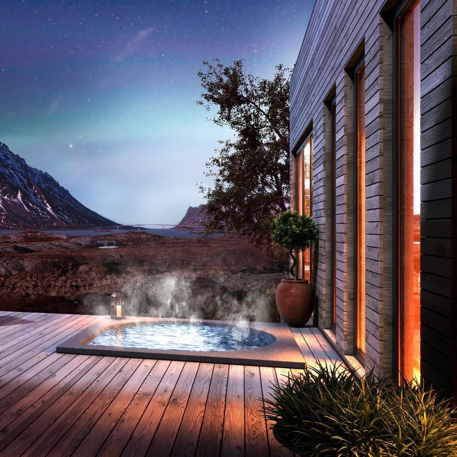 New! Luxury Cabin In Beautiful Lofoten Kleppstad Exteriör bild