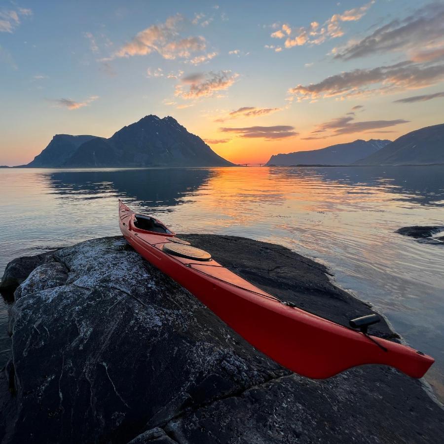 New! Luxury Cabin In Beautiful Lofoten Kleppstad Exteriör bild